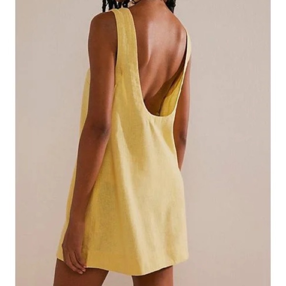 Free People Yellow Linen Dress